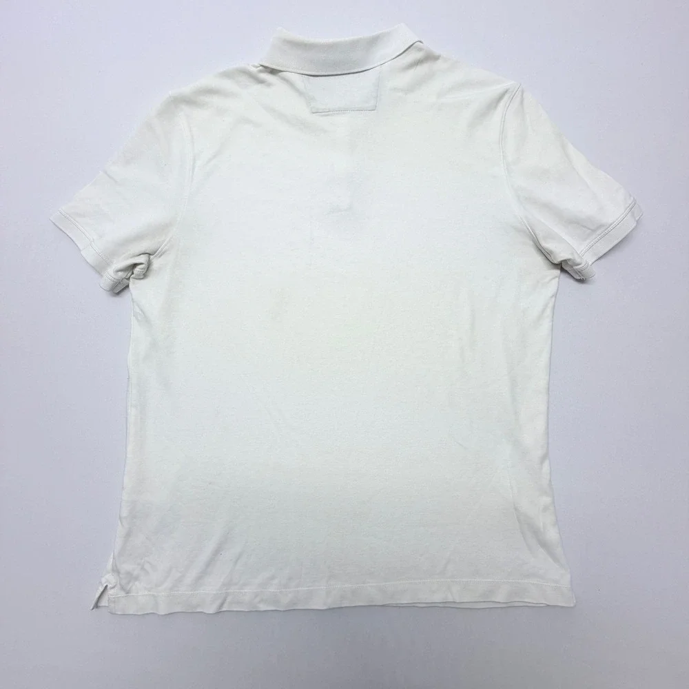 Banana Republic Mens XL White Dress Polo Short Sleeve Cotton Solid Shirt